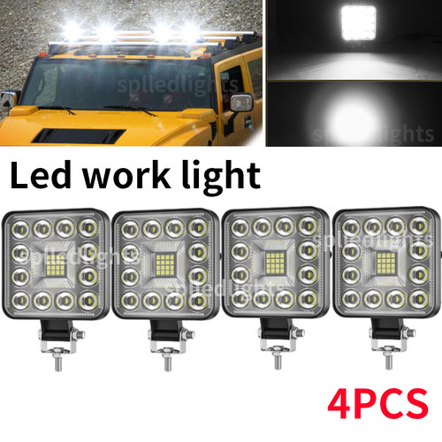 12v bright square white led - 4x,