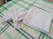 White Fuezon Cotton Mix Fabric Napkins/serviettes Wedding party Christmas X 6
