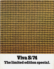Vauxhall Viva S/74 1256cc HC Limited Edition 1974 UK Market Sales Brochure
