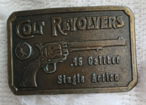 Vintage metal belt buckle - buckle, colt
