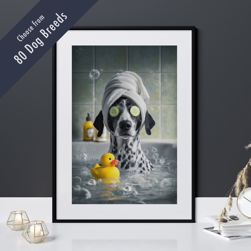 Funny dog bath - in,