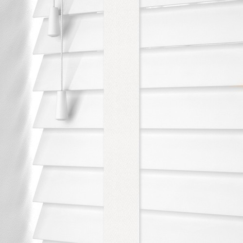 White faux wood - taped, venetian