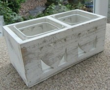 Candle Holder Wooden Box With Removable Frosted Glass Containers To Hold Candles