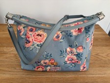 Cath Kidston Blue With Pink Roses Oilcloth/PVC Handbag