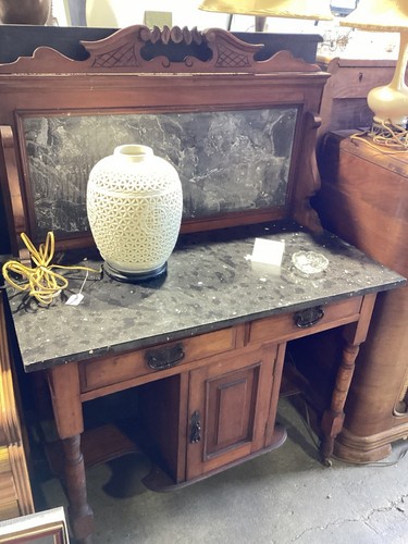 Marble top antique washstand - top,