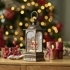 Large Christmas Water Spinner Snow Globe Santa Tree Rustic Decorations Figures