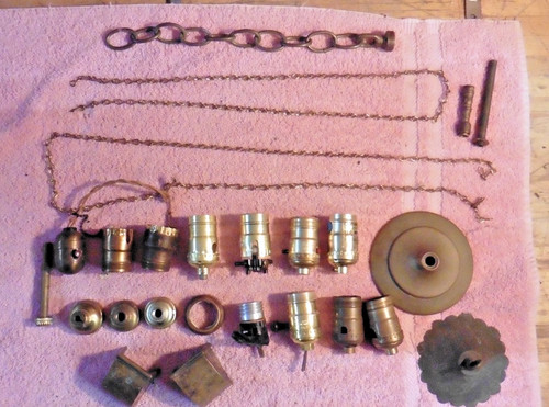 Lot vintage brass - brass, lamp