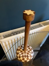 Mosaic checkered Kitchen Roll Holder Indian Wood Nancy Meyers Style