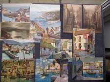 12 ART POSTCARDS OF CORNWALL, THREE PILCHARDS INN, ANNE CROFT,  POLPERRO HARBOUR