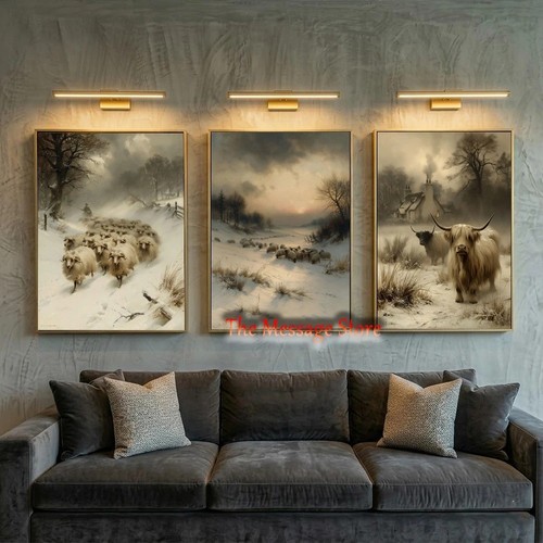 Winter deer highland cow - winter,