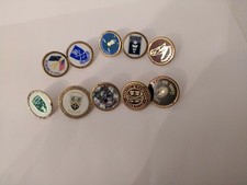 TEN MIXED GOLF BADGES / PINS