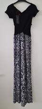 Womens Jumpsuit Playsuit Trousers Size 10 Black Off The Shoulder Kaleidoscope 
