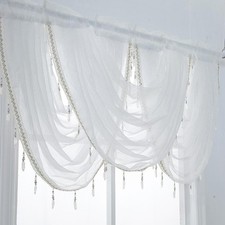 White Valance Balloon Curtains