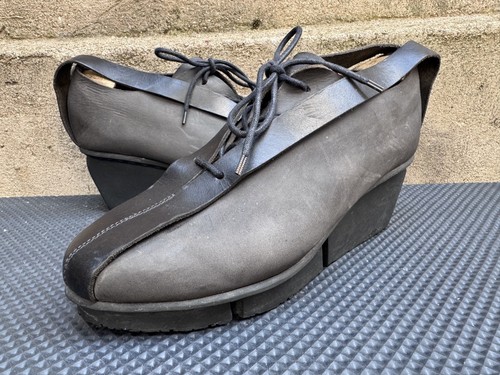 Trippen gray leather platform - trippen,