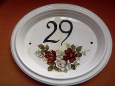 Ceramic handpainted house sign