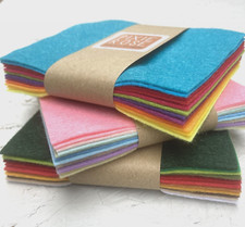 Wool Mix Craft Felt Pack | 12 pieces of felt in assorted colours