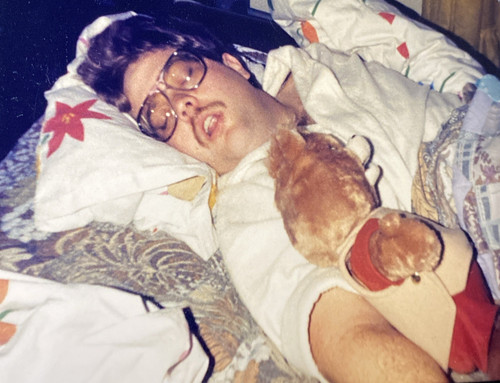 1980s man sleeping - in, bed