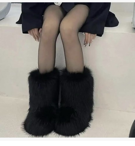 Faux fur boots - fur, fuzzy