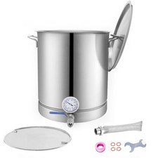 Stainless Steel Home Brew Kettle Set 16Gal Beer Stock Pot with Accessories