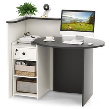 Reception desk front computer - desk,