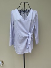 Massimo Dutti Blouse Top Very Light Blue Size Uk 10/12