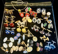 Lot Vintage Antique Cufflinks Incl Enamel, Pictures, Guinness Bits Of Interest.