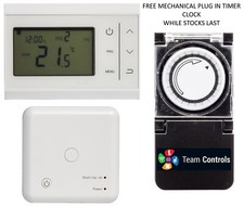 Digital RF Programmable Room Thermostat & Receiver + Free Plug in Timer TCRFSTAT