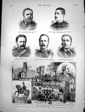 Old Antique Print Marquis Londonderry Grand Master Freemasons Durham 1880 19th