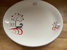 Vintage Alfred Meakin Leaping Deer Stag Christmas Oval Platter Plate 12"