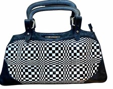 Betty Barclay Handbag Black And White Optical Illusion 1960’s Brigit Riley Style