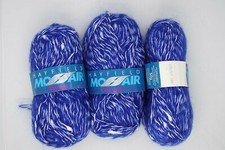 3 X 50g Hayfield 45.5% Mohair 40.5% nylon 14% acrylic In Blue/white 