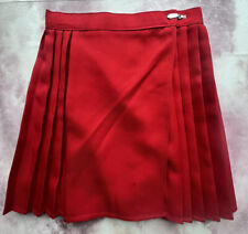 Girls Red 7-8 Yrs School Gym Skirts PE Netball Sports Cosplay Pleats Uniform Pin