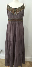 Joanna Hope 100% Cotton Taupe Dress with Bead accents  (UK 14/16)