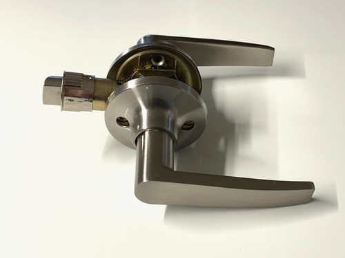 Toilet door handle and - handle, lock