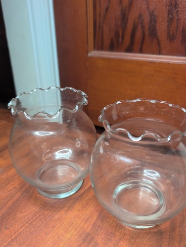 Pair clear glass hurricane - pair,