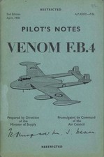 DE HAVILLAND VENOM FB.4 PILOTS NOTES: COLD WAR RAF JET FIGHTER BOMBER/ DOWNLOAD