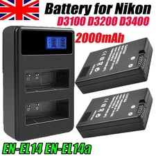 2X 2000mAh EN-EL14 Battery +