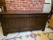 JayCee Oak Blanket Chest Storage Long Box