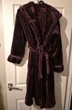 Aubergine Purple Rosie Marks And Spencer Hooded Fluffy Warm Thick Dressing Gown