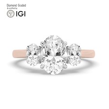 Oval Diamond Trilogy Ring 14k