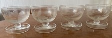 Vintage Glass Footed Etched
