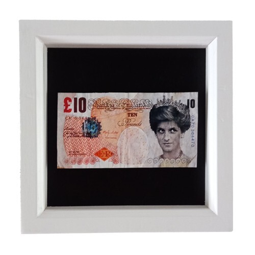 Banksy faced tenner float - faced,