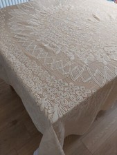 Vintage Gold  Lace Bed Settee Couch Sofa Throw  85x95 Inches Approx