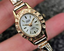 Vintage Pilot 17 Jewels Hand Wind Watch, Rolled Gold-Plated, Swiss Made