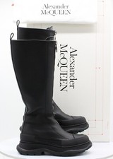 Alexander Mcqueen Ladies Tread Knee Boot Leather/Other Casual Black 38