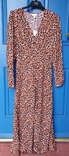 NEW M&S LADIES X GHOST HOLLY WILLOUGHBY ANIMAL PRINT MIDI TEA DRESS SIZE UK 10