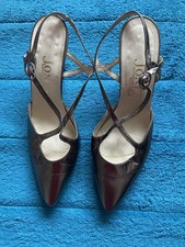 Jones Bookmakers Ladies Leather Pewter Vintage Shoes 5 1/2 UK