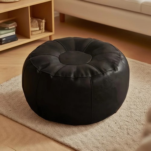 Unstuffed leather round - unstuffed,