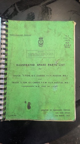 Parts list austin truck - austin, 1/4
