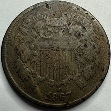 1867 US 2 Cent Coin 2c Exact